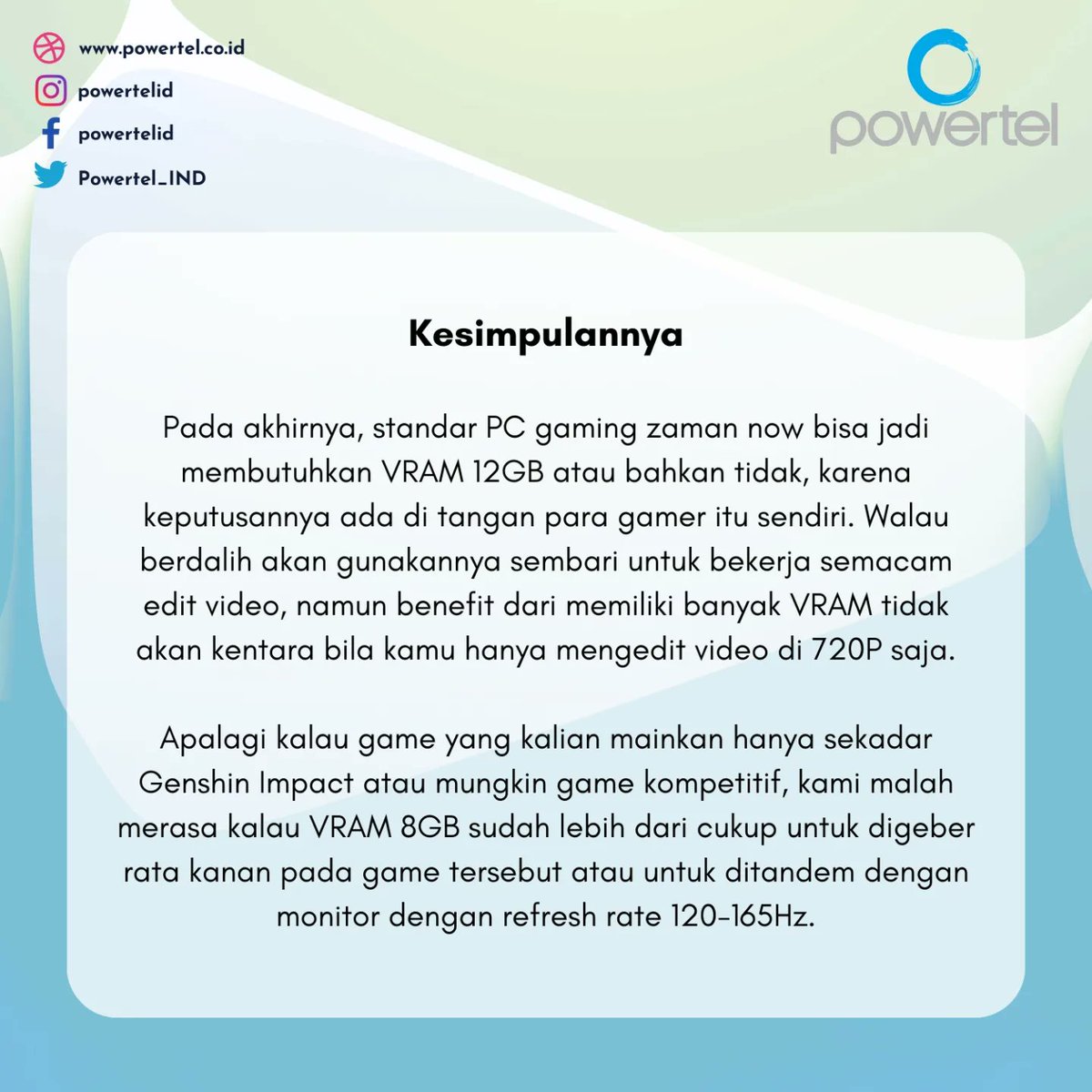 Powertel_IND's tweet photo. Apakah Standar PC Gaming Zaman Now Memang Butuh VRAM 12GB?

#teknologi #infoteknologi #vram #gaming #pcgaming #komputergame #komputergaming #standardpc #softwarepc #softwarekomputer #spesifikasigaming #performapc #tipsteknologi #powertelid https://t.co/J1aUb63IAG