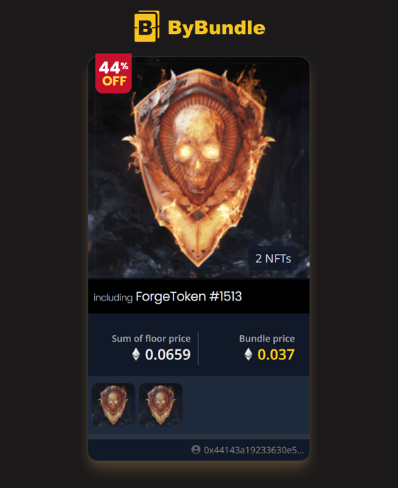 bybundle's tweet photo. 🚨Surprise Listing Alert🚨 

The [Forge Day 0 Badges] NFT bundle is listed at 44% below the floor price.    

Run and grab it now!   
https://t.co/BALCXzniWq

#NFT #forgeday #Crypto #Blockchain https://t.co/Ios5UtmAlv