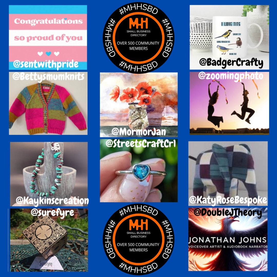 <a href="/elliestreasures/">Elaine @ Ellie's Treasures 🧵</a> <a href="/crafts_bee/">Bizzie Bee Crafts</a> <a href="/Foxglovelaser/">Foxglove Custom Creations</a> <a href="/BrainBoxCompute/">BrainBoxComputers UK 🇬🇧#SBS 💻🧙‍♂️</a> @kt_perspective <a href="/ShropGirlFriday/">Girl Friday Web Design & SEO</a> <a href="/karenlorenz3/">While Darcey Sleeps</a> <a href="/beautiful22art/">Beautiful Details Art</a> <a href="/JaneBrantVA/">Jane Brant Virtual Assistant</a> <a href="/H_and_C_Designs/">Hardy+Christensen</a> @YattaDerby <a href="/CampbellMcGreg/">Campbell & McGregor</a> <a href="/KFCraftaholic/">KerryFieldCraftaholic</a> <a href="/LtdNikki/">Nikki's Attic Ltd</a> <a href="/DragonfireJ/">DragonFire Jewellery</a> @LylaForbesArt <a href="/knittingtopia/">🧶𝑲𝒏𝒊𝒕𝒕𝒊𝒏𝒈𝒕𝒐𝒑𝒊𝒂🧶🏴󠁧󠁢󠁥󠁮󠁧󠁿</a> <a href="/GraceandMayHome/">Grace&MayHome</a> @jackthorndes <a href="/jadesgiftshop/">Kathryn.B</a> @AllArgyll <a href="/ScottysCartoons/">Helen 'Scotty' King</a> @ChapelSoap <a href="/InksArt/">Inks Stickers & Art</a> <a href="/bitsyboutiqueuk/">Bitsy Boutique Gift Shop</a> <a href="/AnnaSimsUK/">Anna</a> <a href="/ACanvasaDay/">A Canvas a Day</a> <a href="/EleriumC/">Elerium Safety & Compliance</a> <a href="/xclusive_gifts/">Xclusive Gifts</a> <a href="/ArgyllSeaGlass/">🏴󠁧󠁢󠁳󠁣󠁴󠁿Mike - ArgyllSeaglass 🏴󠁧󠁢󠁳󠁣󠁴󠁿</a> <a href="/PaperKinsCrafts/">PaperKins 🧙‍♀️</a> <a href="/wimborneiron/">Richard</a> <a href="/VerslaMarket/">Aaron - Versla Marketplace</a> <a href="/JennyChildCoach/">Jenny Powell</a> <a href="/OrigArtPrints/">fiona duncan</a> <a href="/SevernOffice/">SevernOffice 📝</a> <a href="/awlasky/">Ann Wilmer-Lasky, Author ☮️ ❤️🐦</a> <a href="/Daddiorg/">DADDI - Drive Sober, Arrive Alive - Daddi.org.uk</a> <a href="/GlassCrafty/">Jyoti @ 🌸Crafty Glass Studio 🌸</a> <a href="/petnhome/">Lisa - Pet 'N' Home</a> <a href="/Etsy_Claire/">Claire Reed - Etsy Mentor</a> <a href="/coastal_create/">CoastalCreate</a> <a href="/MaryJCreations/">Mary Jane Creations</a> <a href="/AHeartlyCraft/">Aheartlycraft</a> @zwkahandcrafts @CathHodsman <a href="/BugoffGems/">Jenny</a> <a href="/coconutblush/">Jane Malcolm</a> <a href="/CraftyGenes/">Jessica @ Crafty Genes</a> <a href="/samm_designs/">🇺🇦Samm Designs ♻️ 🌿</a> Why not check out these amazing small businesses, charities, creatives &amp; more who are part of the MHHSBD network.
With a growing international community, members from all sectors and a 14 day free trial, the possibilities are endless.
See pinned post for details 🎉

#MHHSBD #AD