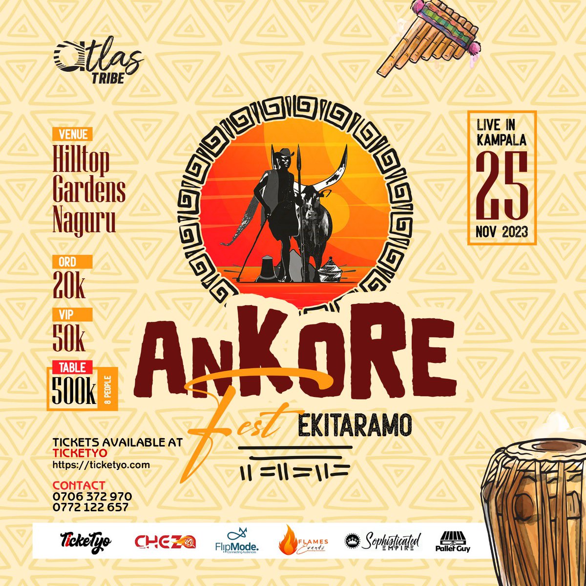 Ekitaramo  festival is back on 25th November at Hilltop Gardens Naguru come through  and  celebrate culture of Ankole #Ankolefest 
Cc:@ankole_fest