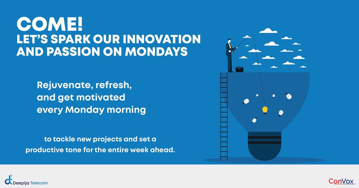 deepijatel's tweet photo. Rejuvenate, refresh, and get motivated every Monday morning to set a productive tone for the entire week ahead.
Click here https://t.co/HlS06bgH1X to know more!
#deepijatel #convox #callcentersolution   #telecom  #monday #mondaymotivation #MotivationalQuotes https://t.co/kJeCcQsCLp