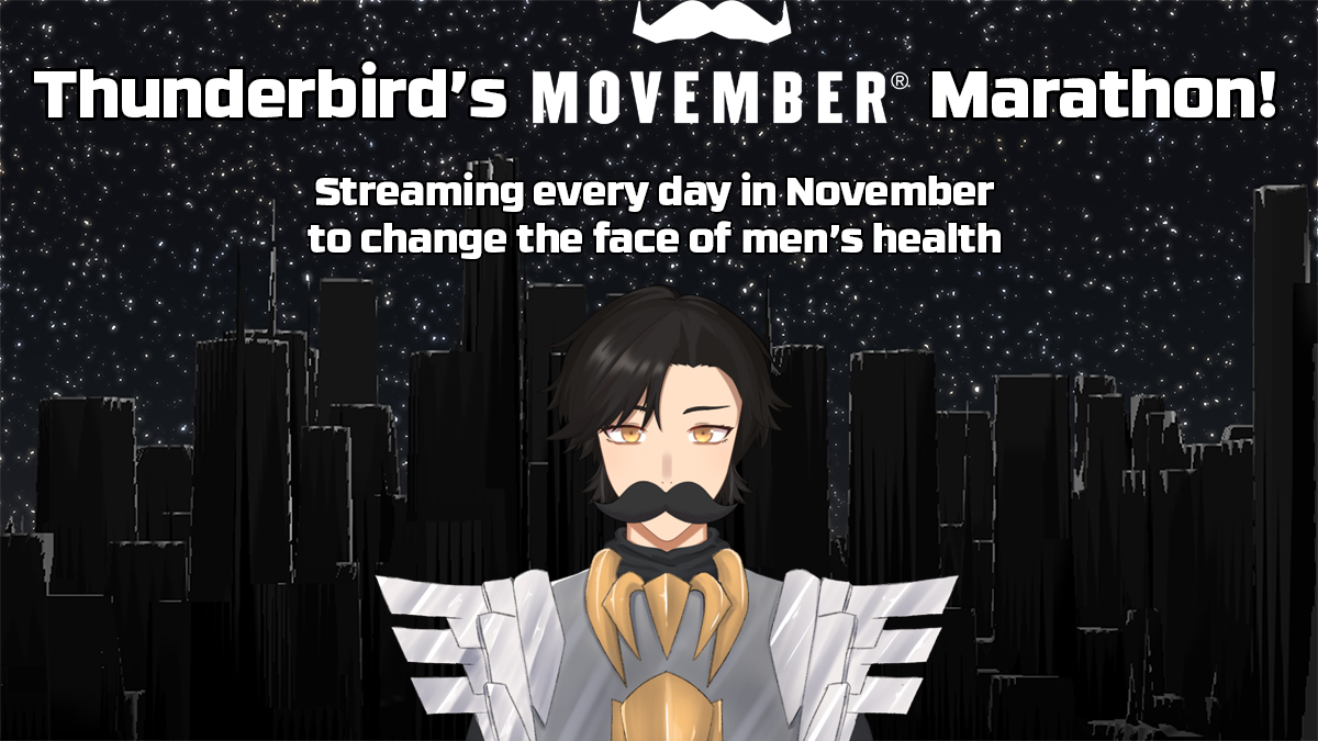 ThunderbirdVT's tweet photo. I'm proud to announce that I'll be running a month-long charity campaign for #movember2023 and streaming every day in November to raise awareness for men's health issues like prostate cancer, testicular cancer, and mental health.

Donate here: https://t.co/44l7B1qDm3 https://t.co/mow8BC1paq