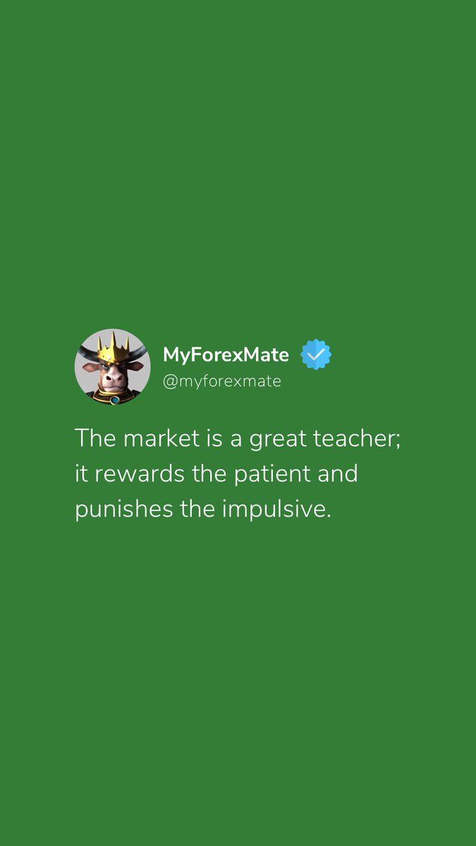 myforexmate's tweet photo. The market is a great teacher; it rewards the patient and punishes the impulsive.

#forex #forextrader #ftmo #eurusd https://t.co/yS1KOSVnDh