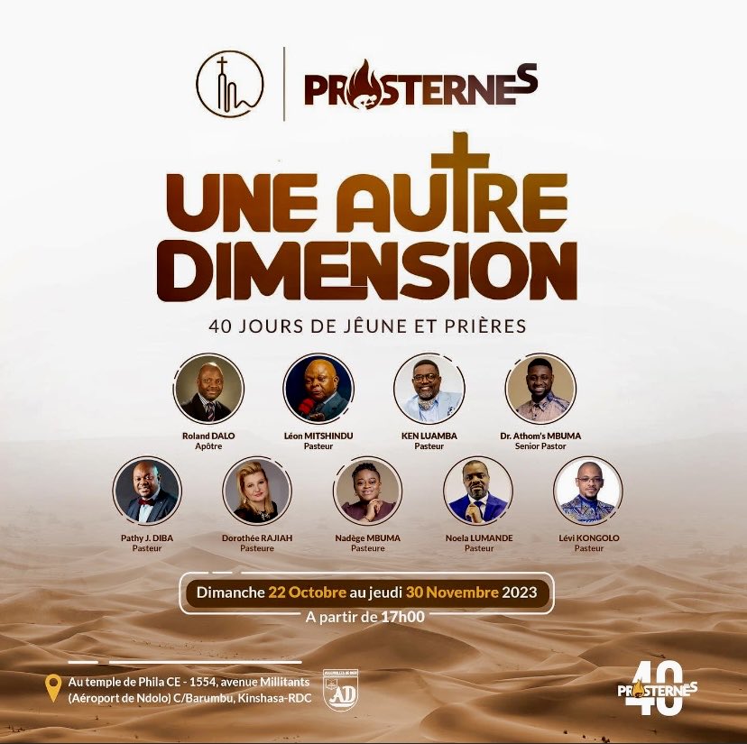 mulubafreddy's tweet image. #PROSTERNÉS  #P40 
Lieu: ⁦@ce_phila⁩ 
Du 22 Octobre au 30 Novembre 

40 jours de jeûne et prières 🙇🏻🙌🏼