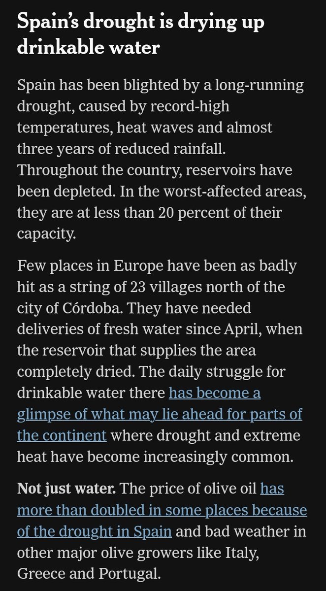 sandro_pozzi's tweet photo. La sequía se bebe el agua potable en España es la tercera noticia en importancia de la selección que hace el @nytimes de su edición internacional https://t.co/xadOShCL70