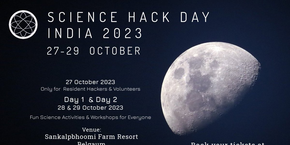 KonfHub's tweet photo. Mark your calendars for #ScienceHackDay India 2023!
🚀 From Oct 27th, 6:01 PM to Oct 29th, 6:00 PM IST, Belgaum is the place to be for an extraordinary weekend of innovation, collaboration, and all things #science

https://t.co/q8g57ol1Uo

Let's hack the future together! https://t.co/1Wz6Ji5SOH