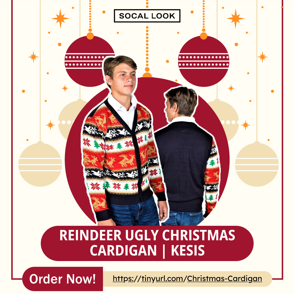🎅Get into the festive spirit with our 'Reindeer Ugly Christmas Cardigan!' Perfect for holiday parties and cozy gatherings. 🎉 Available in various sizes. Order yours now! 🛍️ tinyurl.com/Christmas-Card… #ReindeerCardigans #UglyChristmascardigan #kesis #ReindeerCardigan #HolidayStyle