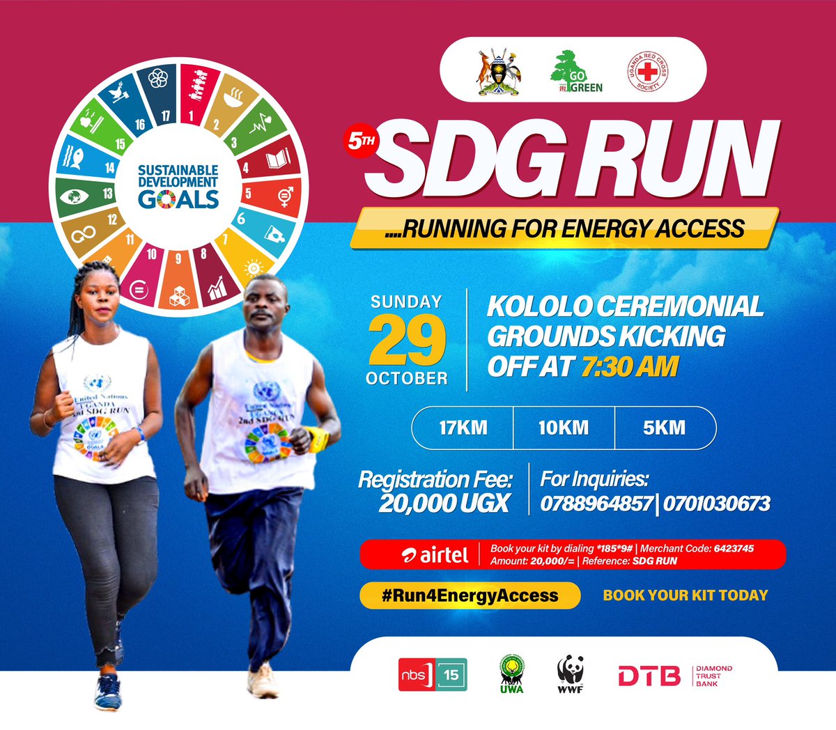 kasmeraenergy's tweet photo. Let's All Be There This Sunday

Proceeds from this year's SDG RUN will be dedicated towards the installation of a Solar Power supply system for Buliisa Health Centre IV in Buliisa district.

#Run4EnergyAccess #5thSDGRUN https://t.co/uX0zK3d8PI