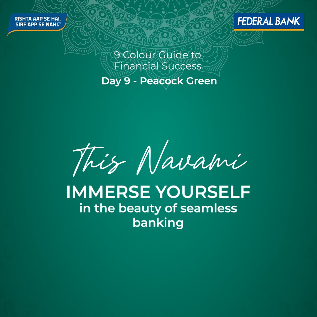 FederalBankLtd's tweet photo. This Navratri, immerse yourself in the beauty of seamless Banking.

#Navratri #Navami #FederalBank #Feddy #PerfectBankingPartner #FedFiesta https://t.co/Yfd4uOJKtj