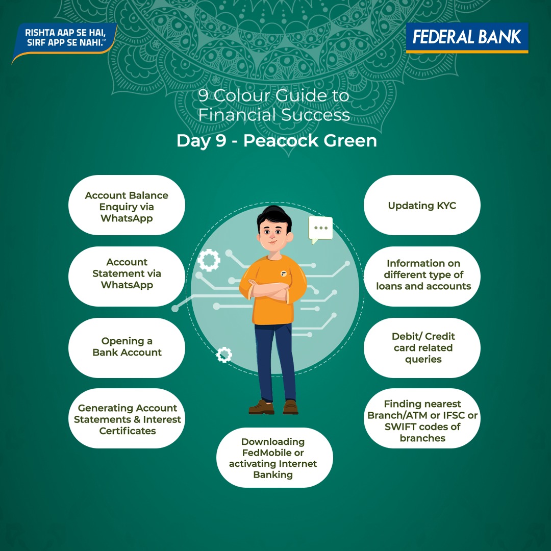 FederalBankLtd's tweet photo. This Navratri, immerse yourself in the beauty of seamless Banking.

#Navratri #Navami #FederalBank #Feddy #PerfectBankingPartner #FedFiesta https://t.co/Yfd4uOJKtj