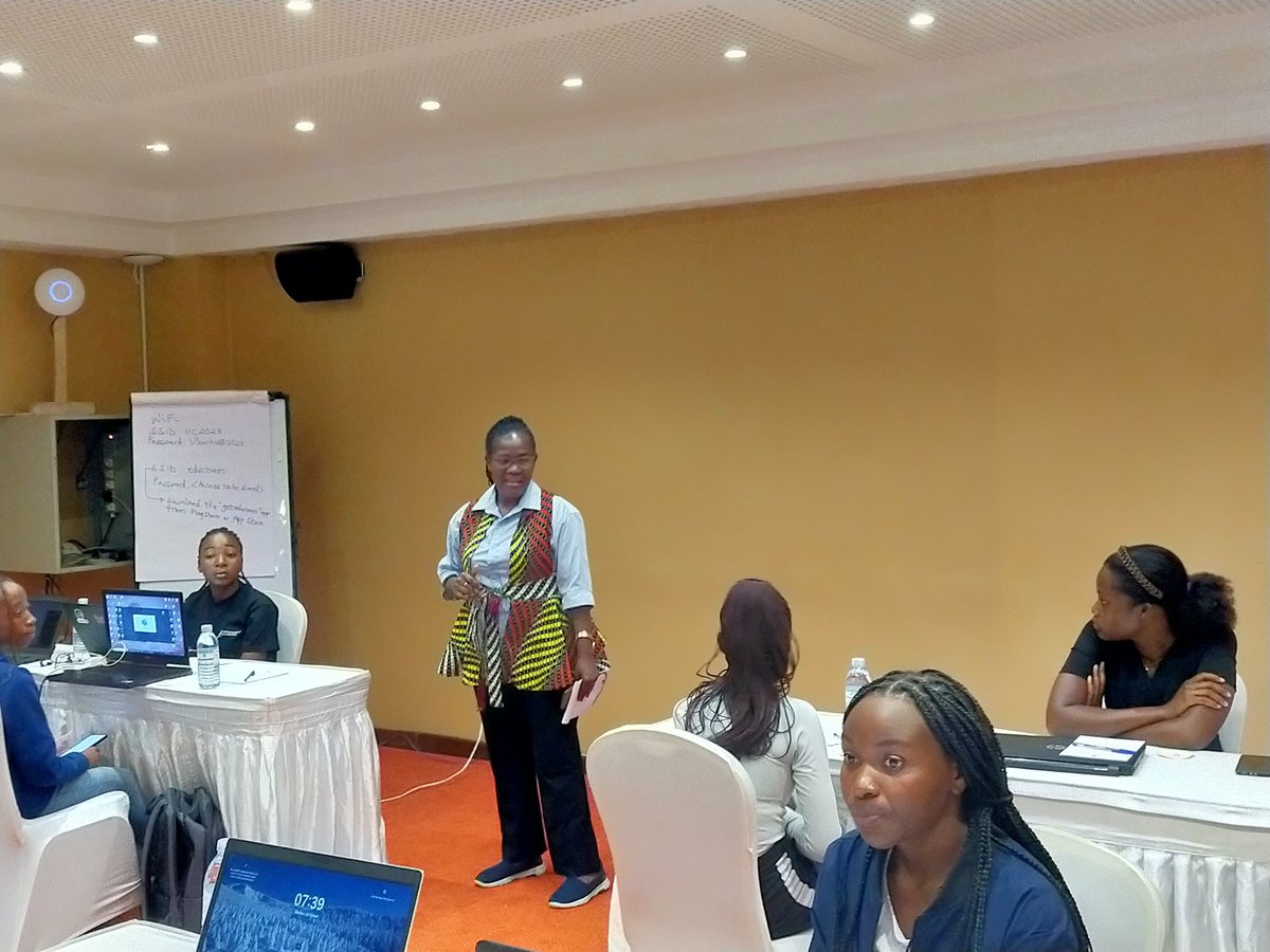 UbuntuNet's tweet photo. UbuntuNet Alliances First #womenhackathon kicks of in Kampala Uganda. Competitively selected teams from Zambia, Kenya, Malawi, Uganda and Zimbabwe begin three days of application development,  culminating in their lightening presentations on Friday at #UC2023 https://t.co/5EUdvm4A0b