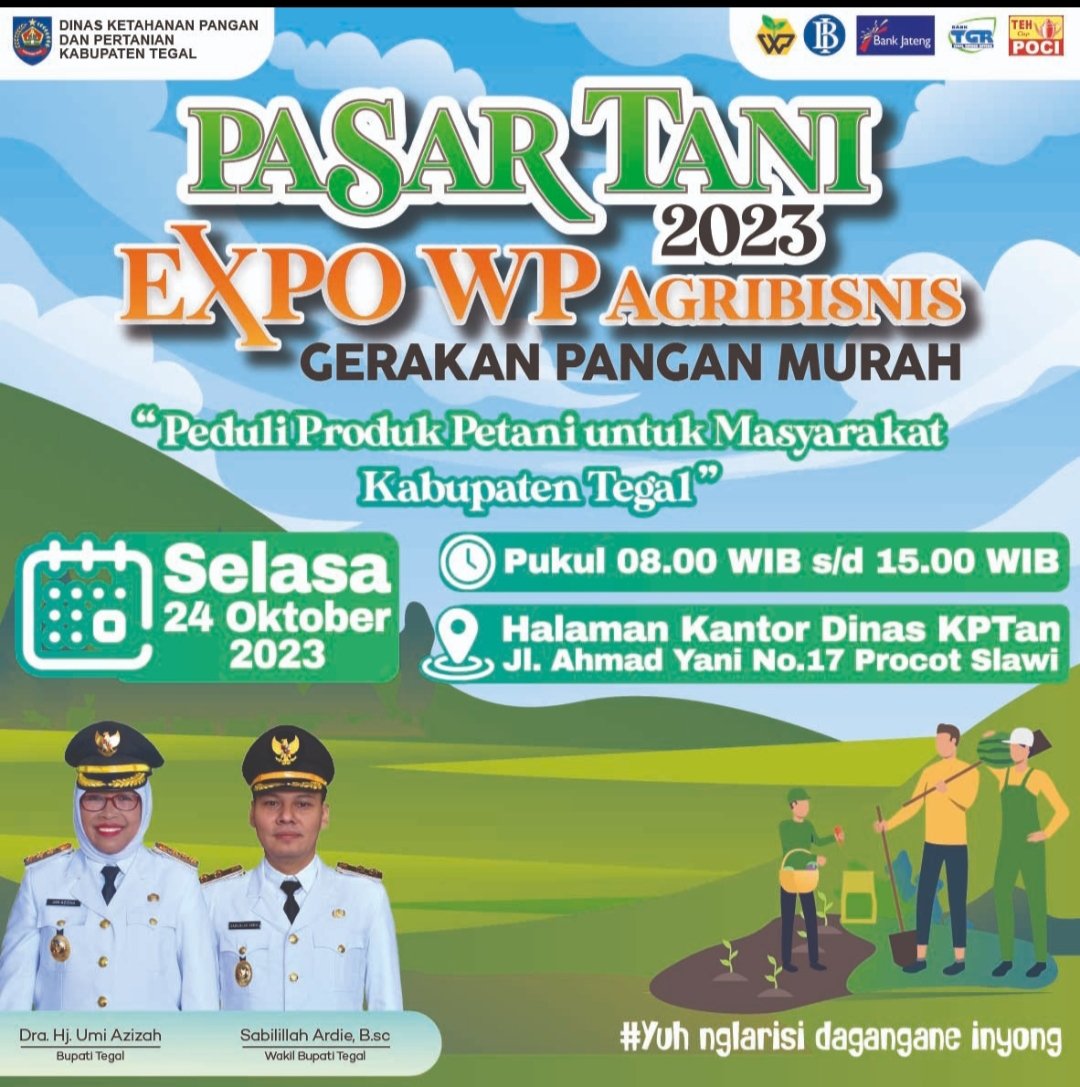 Pelaksanaan Pasar Tani tinggal hitungan jam,, jangan lupa besok lokasinya di halaman dinas KPTan,,

Yuh sedulur aja pada kelalen..