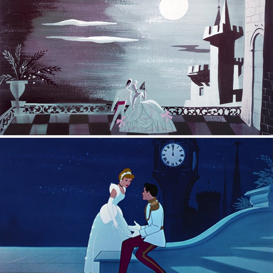 DisneyBE's tweet photo. So this is love... 💖😍 Herbeleef het iconische liefdesverhaal van Assepoester en de prins via dit concept art van Disney Legende Mary Blair. Wat is jouw favoriete moment in de klassieke Walt Disney Animation Studios-film? 

#Disney100 (📸: TWDC Archives) https://t.co/pGe8VQVfM0