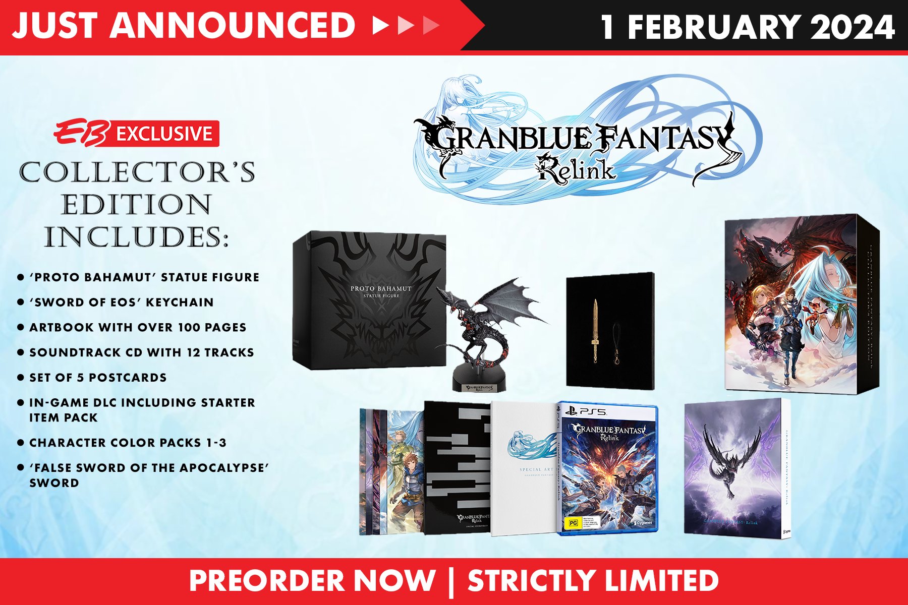 EB Games Australia on X: Just Announced: The EB Exclusive Granblue Fantasy  Relink Collector's Edition available to preorder now! Coming February 2024!    / X