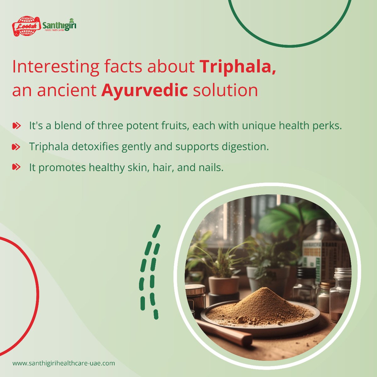 Explore the ancient wisdom of Triphala, a powerful Ayurvedic remedy blending three unique fruits. Triphala has stood the test of time and is now garnering modern scientific interest for its holistic health benefits.

#triphala #ayurvedicwisdom #holistichealth #ancientremedy #uae
