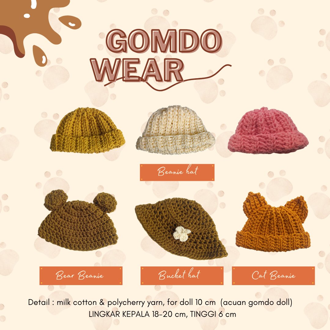 Naraadeul's tweet photo. HELP RT!!
[PO] Crochet Gomdo Wear  
by Naraadeul | @ gomchilie (ig)   

Beanie hat all var, bucket hat
Mini Bag Charm Bear
Sweater, Blouse, T-shirt, Outer
Set Clothes
Bag and Set Accessories

💰 30k - 35k | dp 10k
🌻LIMITED PRE-ORDER
Detail info cek form https://t.co/ZqyKTsnhZ0 https://t.co/Cwhfl3eut1