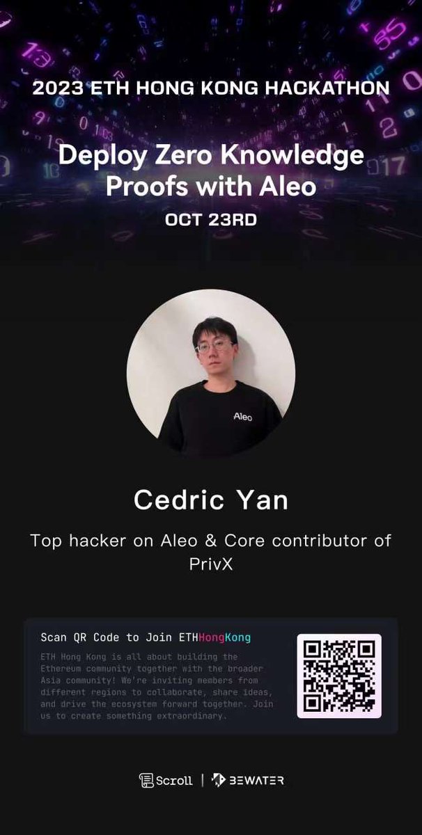 🎤 Our core dev, Cedric, just dropped some knowledge bombs on 'Deploying #ZKP with #Aleo'! A huge shoutout to all the #buidlers who dove deep into the Leo lang conversation with us. Let's keep pushing the boundaries of #Web3 &amp; #privacy together! 💡
<a href="/AleoHQ/">Aleo</a> #BuidlHK #ETH_HK