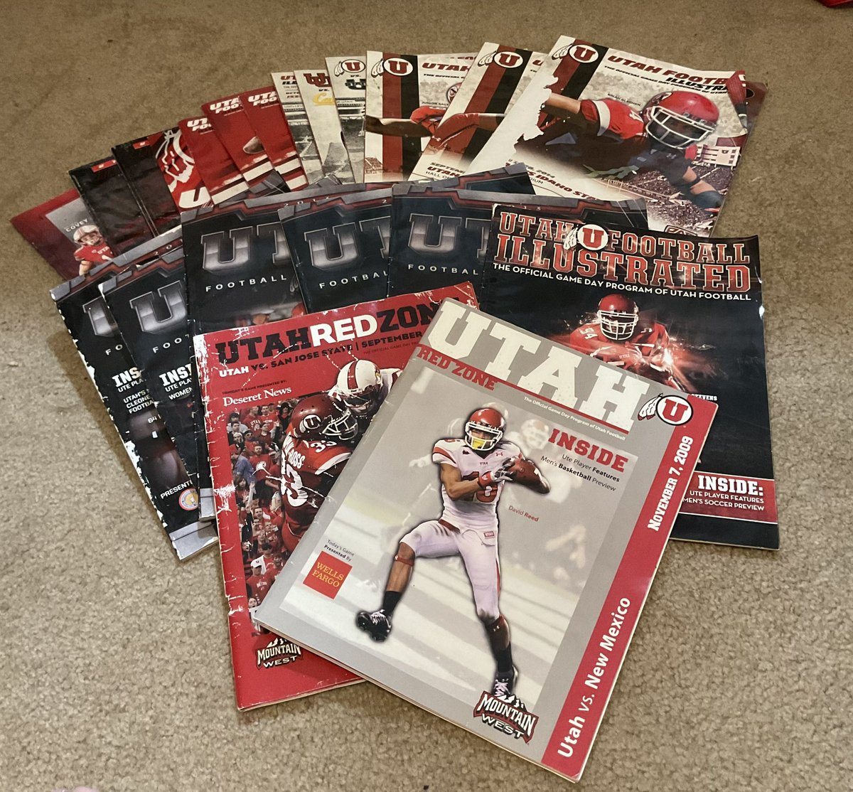 squeakyysteph87's tweet photo. @Utah_Football programs through the years 2009 to 2021 @utahathletics @MarkHarlan_AD @PresidentUofU #footballprograms https://t.co/znzE3ZLNXX