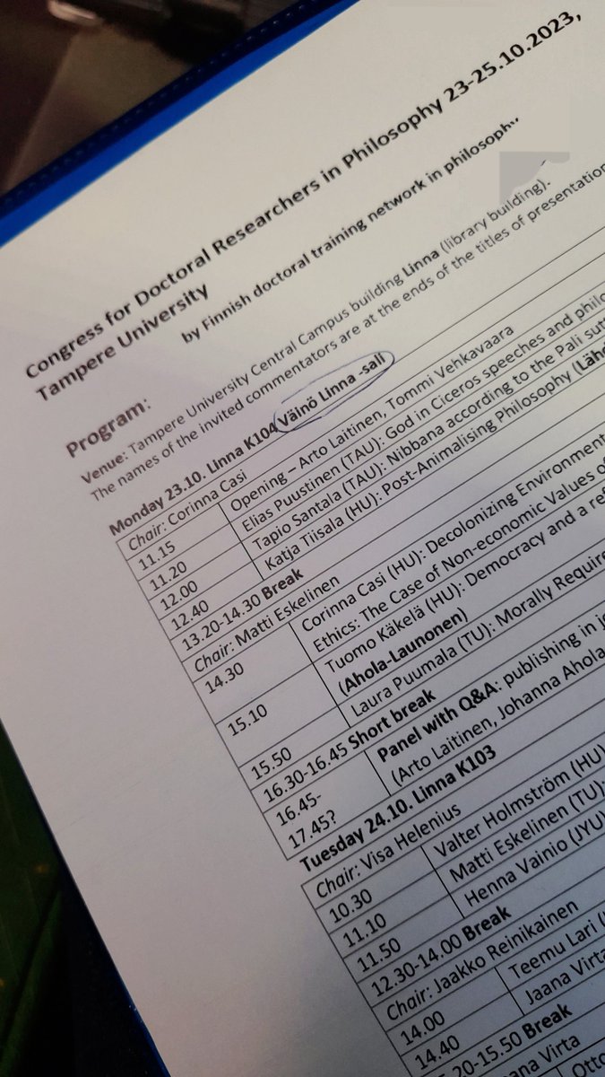 CorinnaCasi's tweet photo. On my way to #Tampere to #chair and #present my work in progress about #decolonizing #environmental discorses on #values of #nature at the Congress for Doctoral Researchers in #Philosophy @TampereUni
#environmentalvalues
#environmentalethics https://t.co/KvsCX40l2V