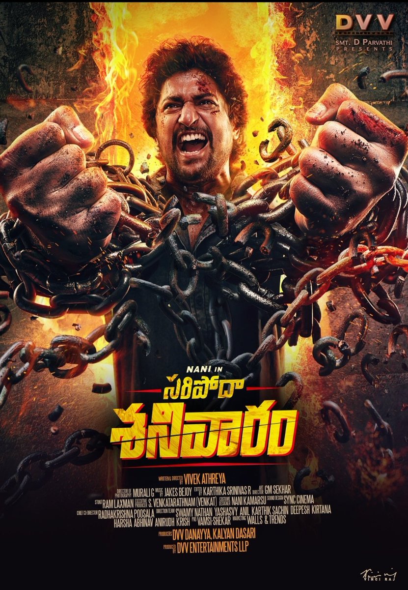 cinecrizz's tweet photo. #Nani31 in #SaripodhaaSanivaaram and the glimpse is on💥💥💥 nani will set screens on 🔥🔥🔥 all the best for whole team 
UNCHAINED Glimpse 
https://t.co/etO3Tj1VjH https://t.co/2qA7rLf2Je