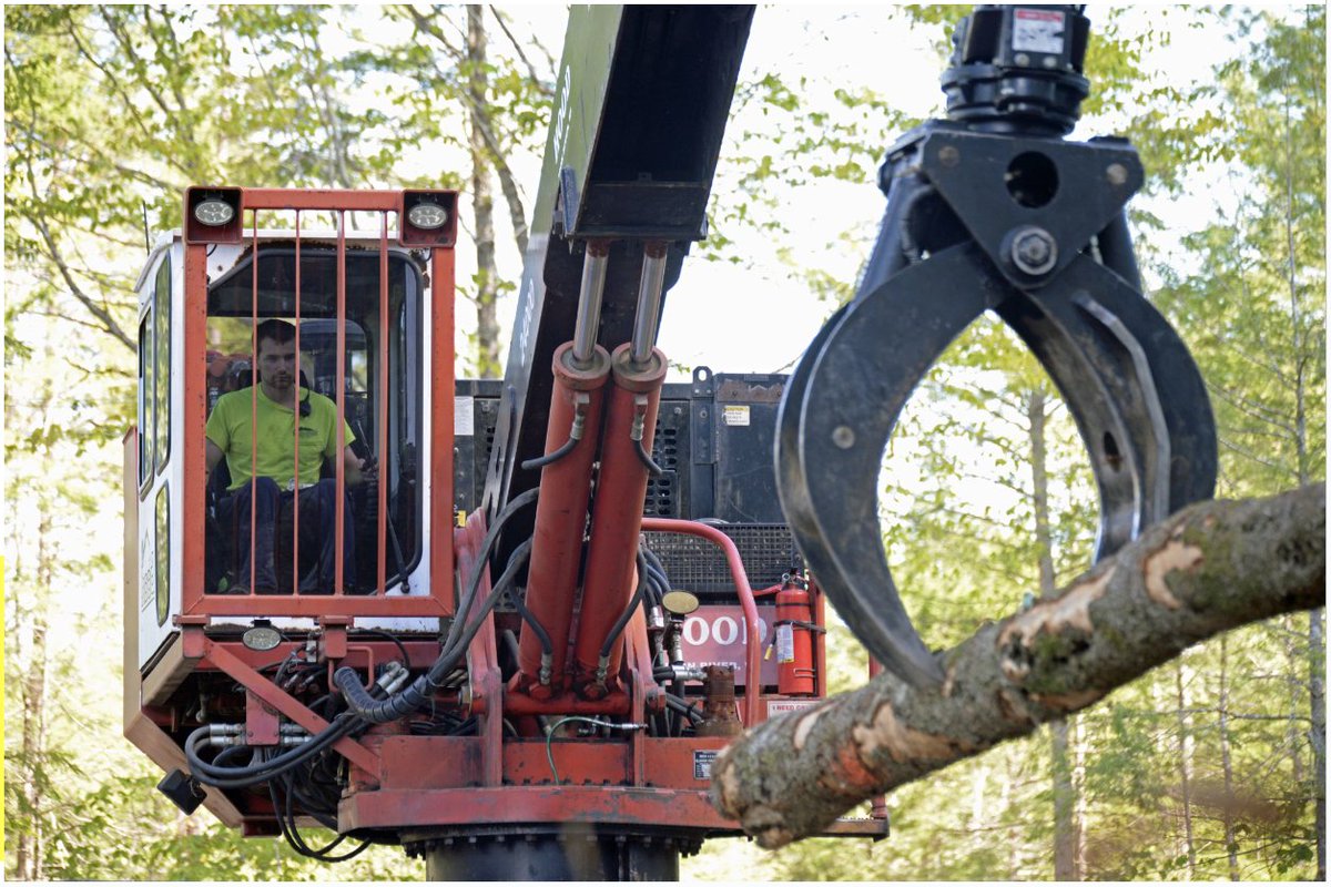 Maine AgrAbility staff worked with the Professional Logging Contractors of the Northeast to train over 600 loggers on ergonomics. Long hours in static positions in their logging machines make loggers susceptible to lower back injury.   #LogAbility #nifaimpacts #agrabilityvsf