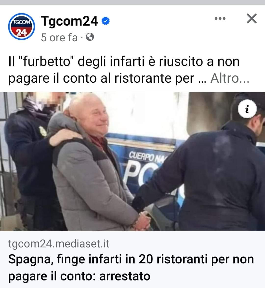 Finge infarti in 20 ristoranti per non pagare il conto, arrestato