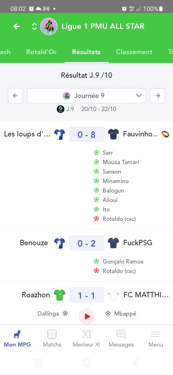 MAXXIME238's tweet photo. Rien de mieux pour commencer la semaine, que de voir que je suis déjà champion à la J9 avec ce magnifique score 🎉🎉🎉
@FantasyCoach_FR @MPGLaurent @MonPetitGazon https://t.co/fjPHA248xV