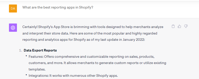 DataExportio's tweet photo. Even AI's got the memo on what we're all about 😅

#Shopify #shopifysellers #shopifyapps #chatgpt4 #BARD #BingAI https://t.co/Ly74iVxkh0