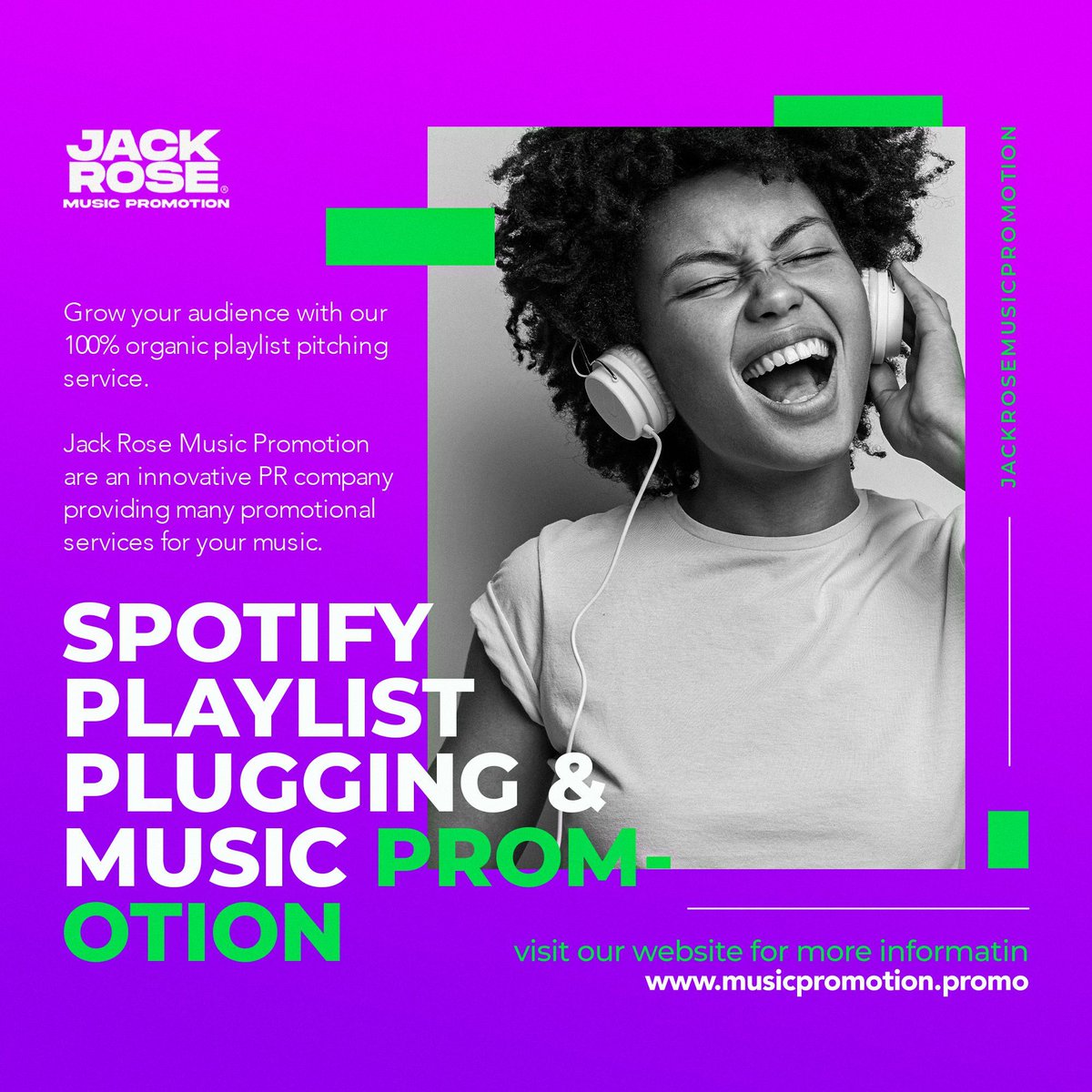 JackRoseReal's tweet photo. Discover the power of Jack Rose Music Promotion, your one-stop shop for innovative PR and music promotion. We've got the tools and expertise to help your music reach new heights.
Let's chat and make it happen! 📩👥promos@jackrosemusic.co.uk
#MusicPR #PlaylistPitching #Spotify https://t.co/IPl5urqln5