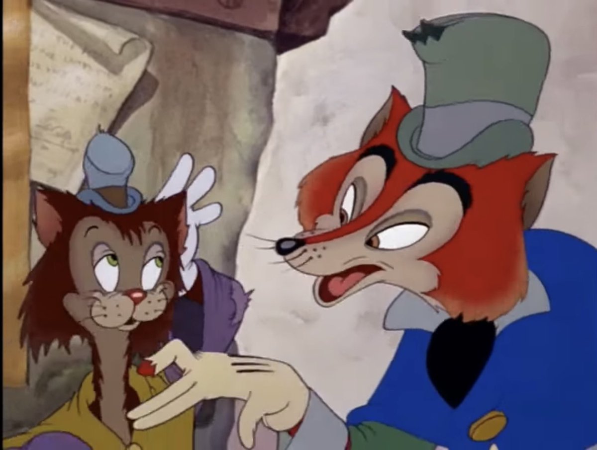 ところで英語版『ピノキオ』だとファウルフェローはギデオンの事”Giddy