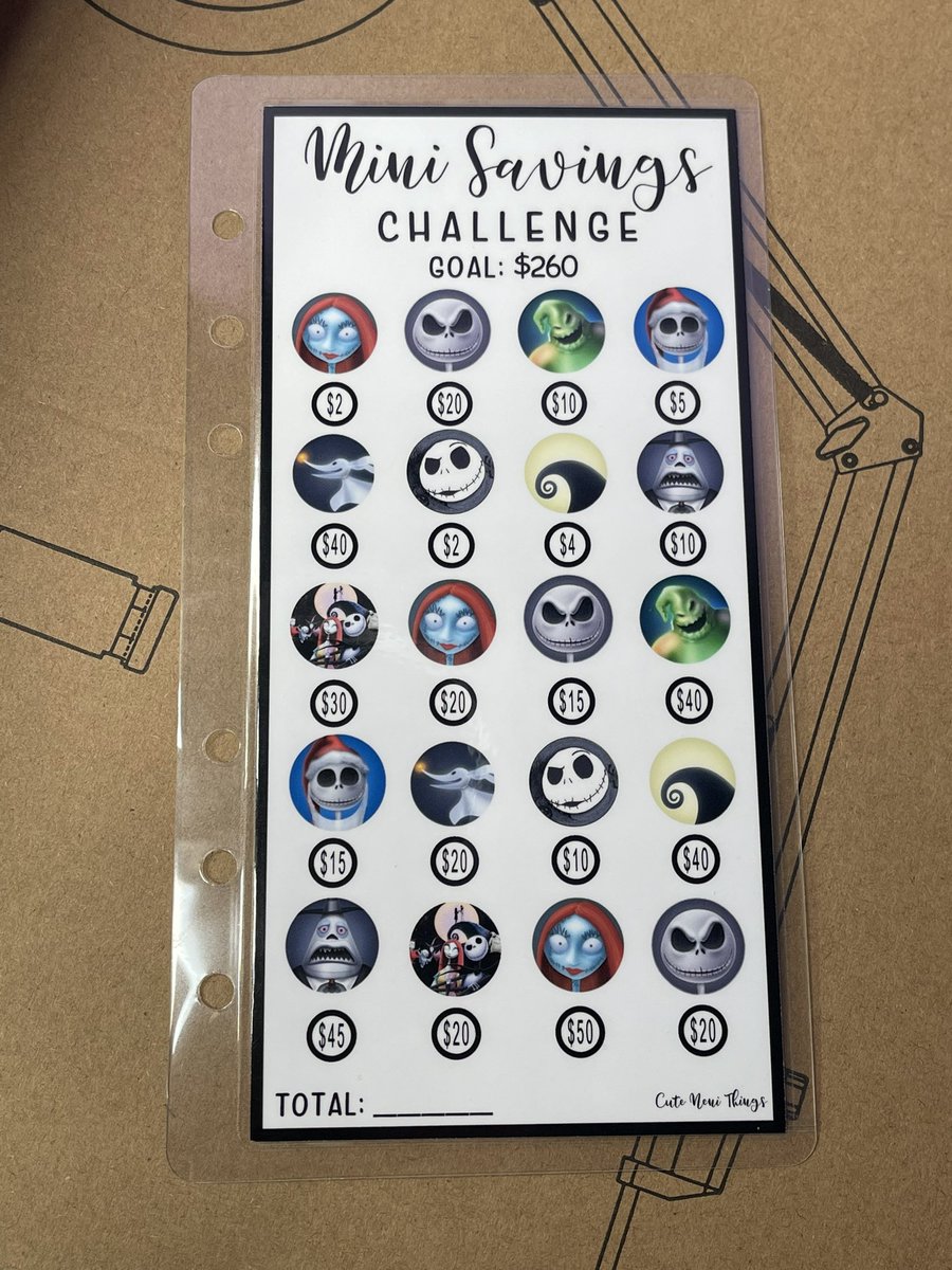 SKGuzman_'s tweet photo. Nightmare before Christmas is one of my favorite movies. Im looking forward to start this new savings challenge ! #sinkingfunds #savingschallenge @CM320Class https://t.co/sJ3Y85OMh9