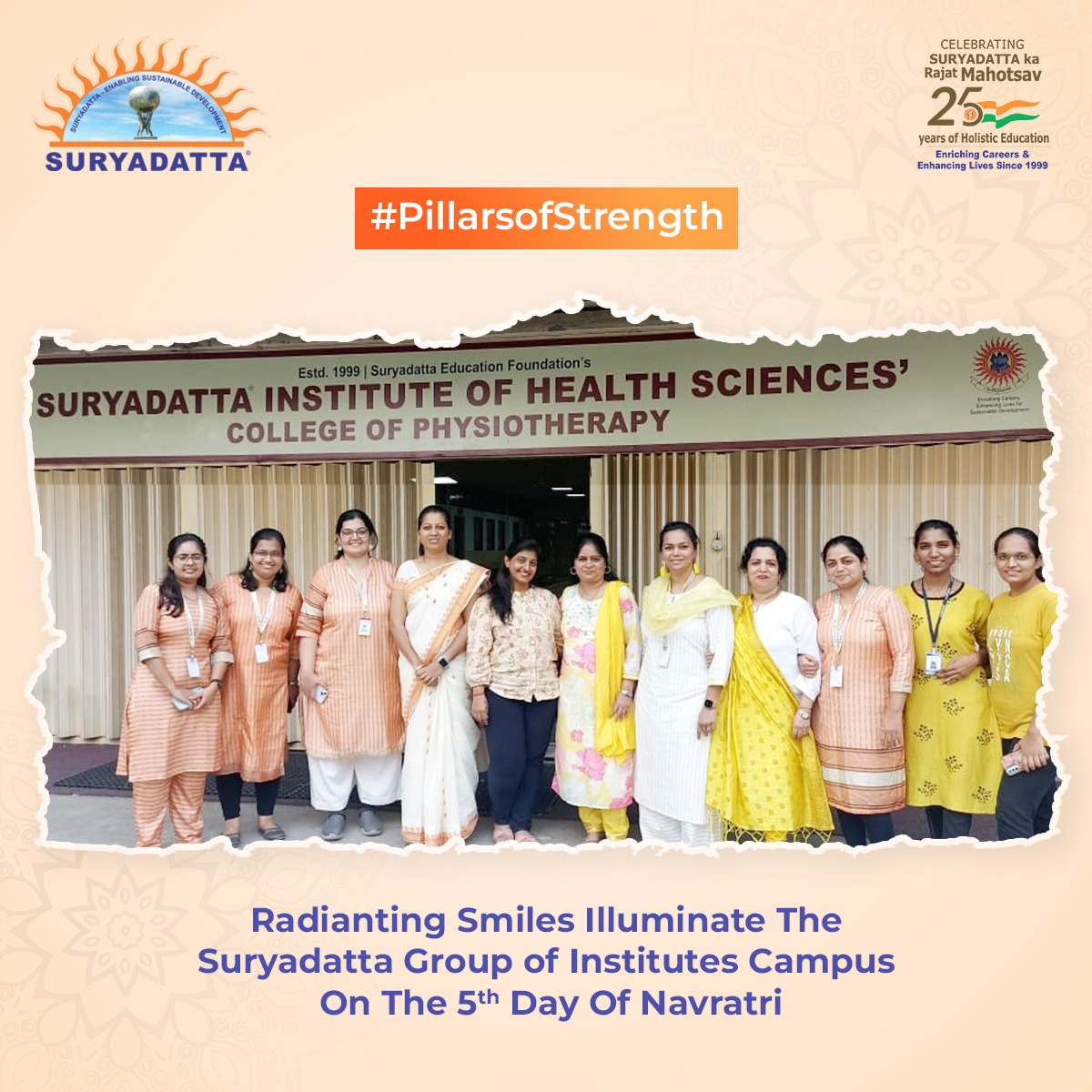 Radiating Smiles Illuminate The #SGI Campus #Day5 of #Navratri brings forth the vibrant energy of #happiness and #positivity! Our #incrediblewomen #teachersandstaff members come together, spreading joy. Let's embrace the #festive spirit and celebrate the beauty of #Navratri!