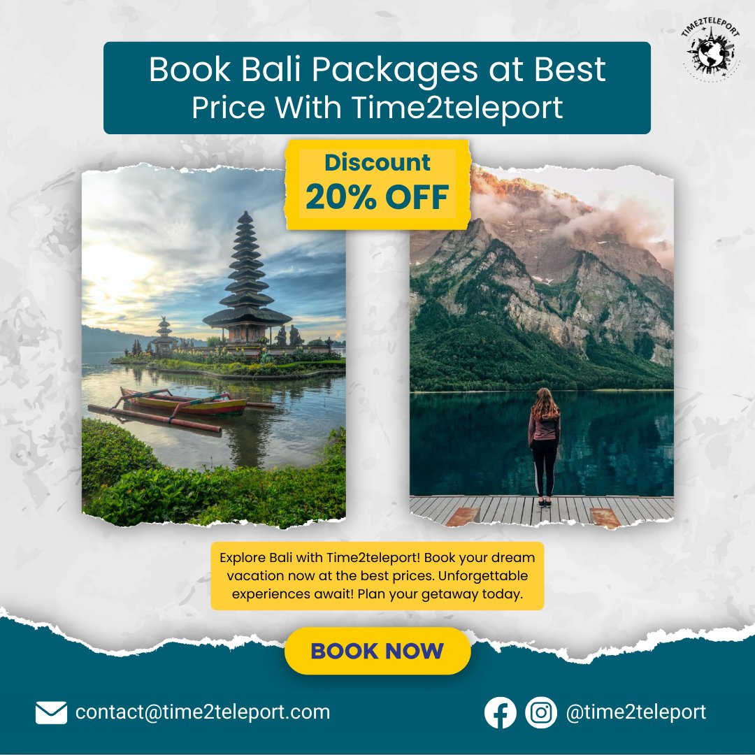 Explore Bali like never before! 🏝️✈️ Book your Bali getaway with Time2teleport and unlock the best prices. Dive into the culture, beaches, and adventures of Bali. Your dream vacation starts here!

#Time2teleport #BaliDreams #TravelToBali #BaliGetaway #ExploreBali #BaliEscape