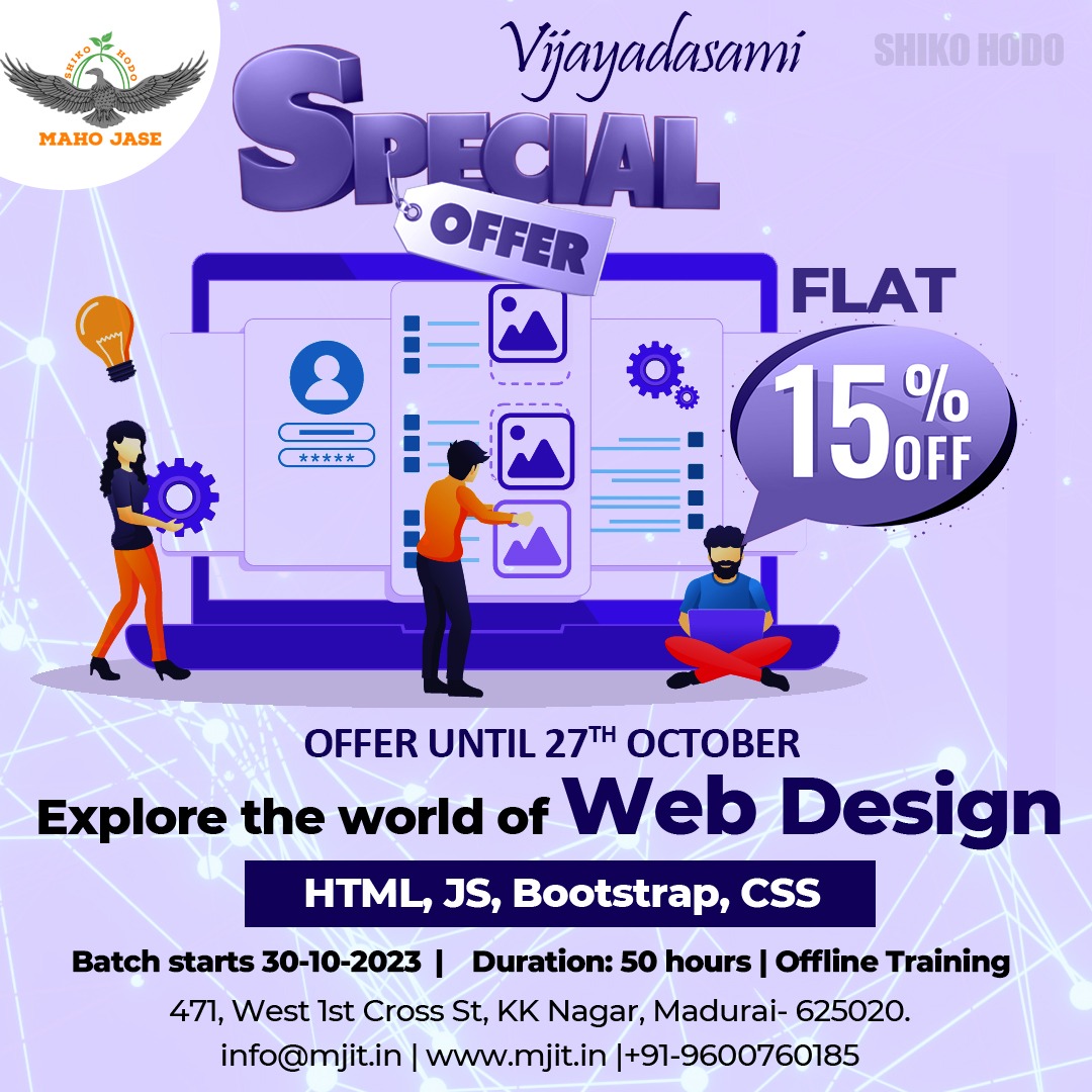 mahojase's tweet photo. Vijayadasami Special Offer💥💻

Explore the World of Web design
Grab this Special Offer

#specialoffer #webdesign #vijayadasami #htmltraining #css #js #bootstrap #development #programming #coding #technology #festivaloffer #mjit #offlinecourse #maduraitechnical #technictraining https://t.co/2w7wlAo0Jo
