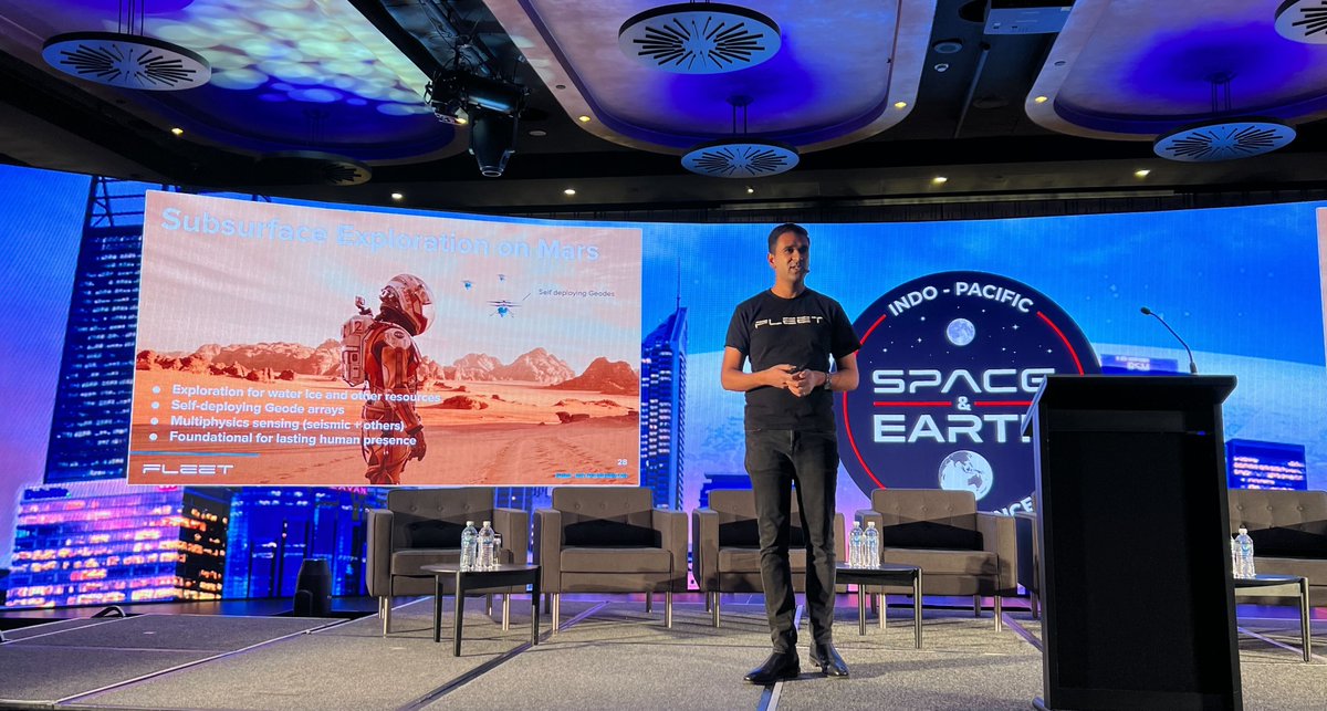 fleetspace's tweet photo. 🚀#IPSEC2023 begins today!
Our Chief Product Officer, Dr. Hemant Chaurasia, discusses subsurface exploration with ANT and seismic techniques and how it helps unlock 3D subsurface insights on Earth & beyond.
Looking forward to another big day tomorrow!
#SpaceTech #EarthTech https://t.co/5gTgA6uri7