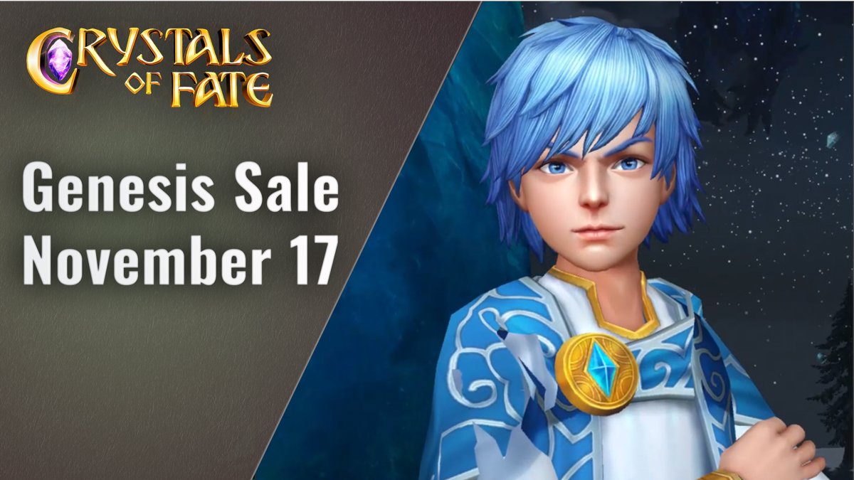 CrystalsofFate's tweet photo. 🗓️Save the date! The long-awaited time is here! 

🥳Genesis Sale Date - November 17th

🌐Official Sale Link: https://t.co/oxnEYHSkiq 

🤯There are 17 packages including unique founders rewards and NFTs. 

@VulcanForged @Elysium_VF #Web3Gaming #Web3 https://t.co/PrqZr5fVZ7