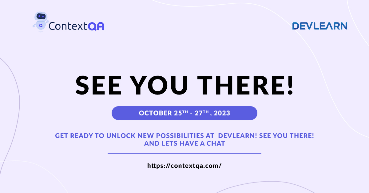 ContextQa's tweet image. He's always eager to connect with fellow professionals and exchange insights that can help shape the future of our industry. 🎯   
Let's make the most of this fantastic opportunity! See you there! 👋 
#DevLearn2023 #learninganddevelopment #conference #networking #contextqa
