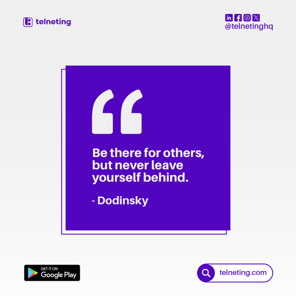Telnetinghq's tweet photo. Remember, self-care is not selfish; it's self-preservation. 💫
.
.
.
#SelfLove #Dodinsky #Monday #Telneting #NewWeek #MCM https://t.co/NfBqHCHAYP