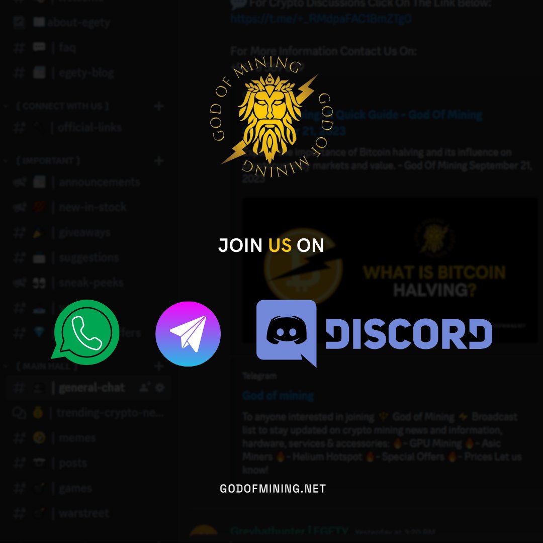 GodOfMining's tweet image. Find your tribe! Swipe to uncover our community platforms .Join us! 🌐

#godofmining #blockchainexperts #miningmasters #goldrushdigital