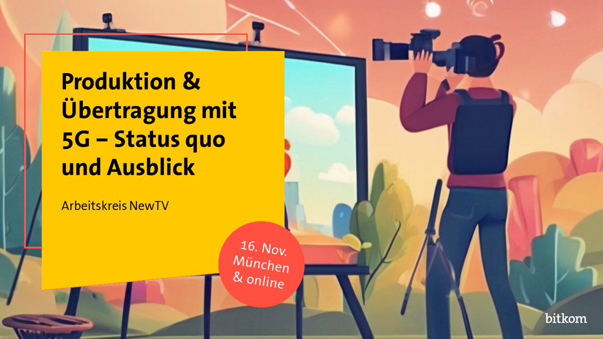 Bitkom_Consumer Technology (@bitkom_ct) on Twitter photo Produktion & Übertragung mit #5G – Status quo und Ausblick: 16.11 in MUC & online mit Marius Braun <a href="/telefonica_de/">Telefónica Germany</a>, Roland Beutler (SWR), Ruediger Hnyk <a href="/SmartMobileLabs/">Smart Mobile Labs</a>, <a href="/haudiobe/">Thomas Stockhammer</a> <a href="/Qualcomm_DE/">Qualcomm Deutschland</a>, Johann Mika (ORS), Daniel Wolbers <a href="/MEDIABROADCAST/">Media Broadcast</a>, Alessandro Reitano <a href="/SkyDeutschland/">Sky Deutschland</a> Produktion & Übertragung mit #5G – Status quo und Ausblick: 16.11 in MUC & online mit Marius Braun <a href="/telefonica_de/">Telefónica Germany</a>, Roland Beutler (SWR), Ruediger Hnyk <a href="/SmartMobileLabs/">Smart Mobile Labs</a>, <a href="/haudiobe/">Thomas Stockhammer</a> <a href="/Qualcomm_DE/">Qualcomm Deutschland</a>, Johann Mika (ORS), Daniel Wolbers <a href="/MEDIABROADCAST/">Media Broadcast</a>, Alessandro Reitano <a href="/SkyDeutschland/">Sky Deutschland</a>