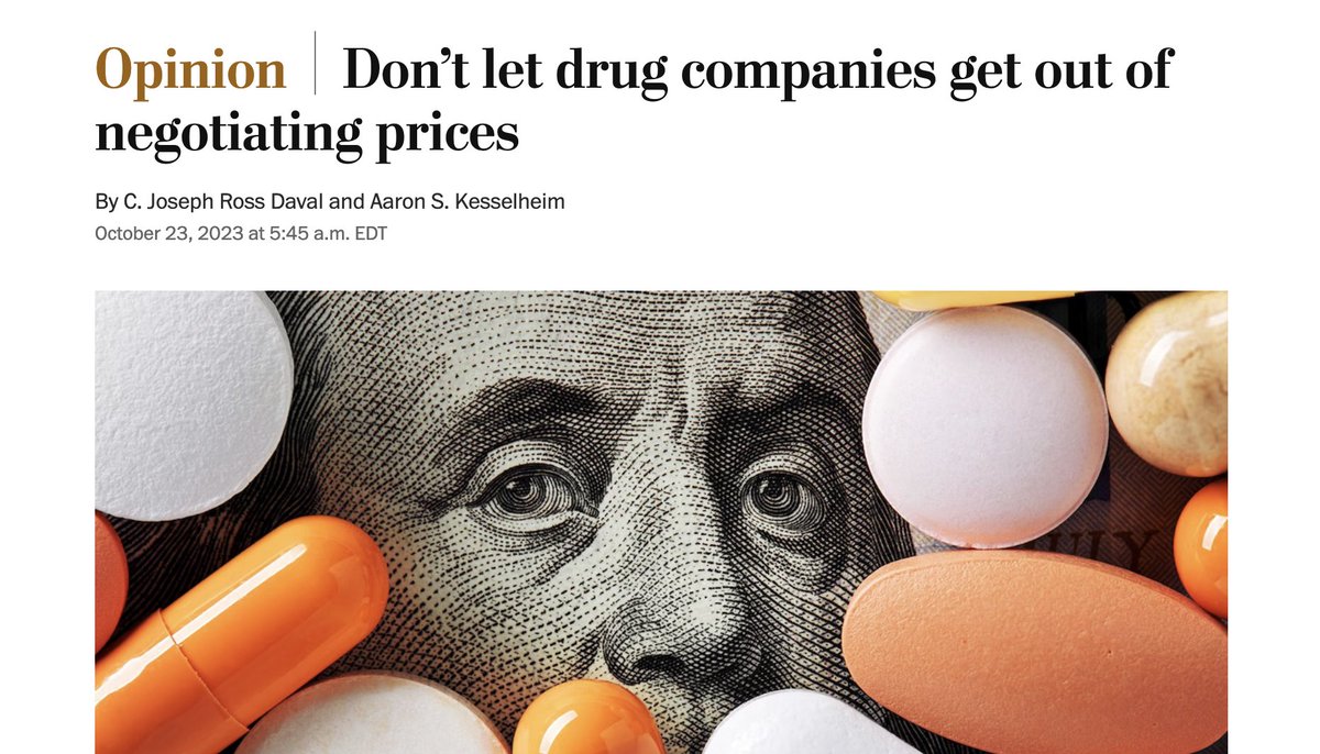 Joseph Daval (@davaljoseph) on Twitter photo My op-ed today in <a href="/washingtonpost/">The Washington Post</a> with <a href="/akesselheim/">Aaron Kesselheim</a> on the Medicare drug lawsuits: washingtonpost.com/opinions/2023/…
Their arguments rely on the untenable premise that for-profit companies have a constitutionally protected right to receive taxpayer dollars. My op-ed today in <a href="/washingtonpost/">The Washington Post</a> with <a href="/akesselheim/">Aaron Kesselheim</a> on the Medicare drug lawsuits: washingtonpost.com/opinions/2023/…
Their arguments rely on the untenable premise that for-profit companies have a constitutionally protected right to receive taxpayer dollars.