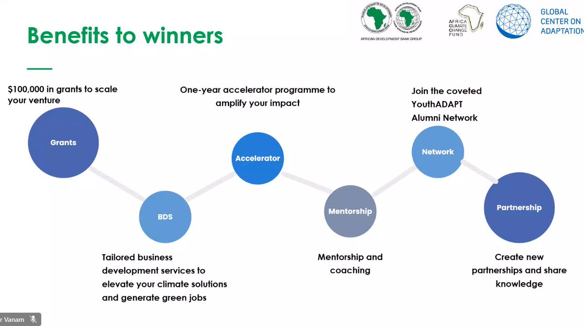Some of the benefits for the  #YouthADAPT Challenge 2023 

Grab your chance for a grant of $100,000 among other business development support! 
Learn more about the programme and apply ONhttps://kcicconsulting.com/YouthADAPT/

#YouthADAPTChallenge 
@AfDB_Group @GCAdaptation