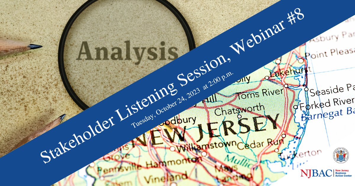 Join us for the last of 8 online listening sessions designed to inform the #NJStatePlan, a discussion on infrastructure needs & strategies. Topic: Sound & Integrated Planning in an Updated State Plan Date: 10/24/23 Time: 2pm-4pm Register: publicinput.com/f4232#2 #NJBAC
