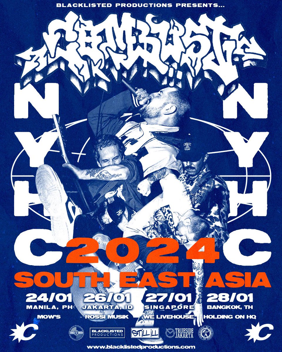 🇵🇭🇮🇩🇸🇬🇹🇭
New dates for the NYHC invasion in January with <a href="/CombustNyhc/">Combust</a>

24/01 Mow’s, Manila, PH
26/01 Rossi Musik, Jakarta, ID
27/01 WE Livehouse, Singapore
28/01 Holding On HQ, Bangkok, TH

More info coming soon!

<a href="/HoldingOnRecs/">Holding On Records</a> 
@/stillillrecords
<a href="/TRUESIDEJAKARTA/">TRUESIDE JAKARTA</a> 
<a href="/DWF_records/">Divided We Fall Records</a>