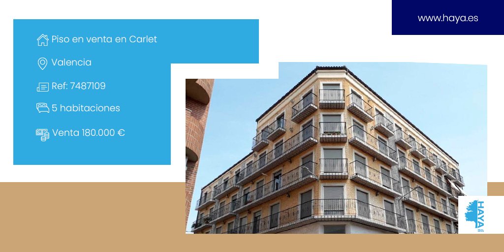 🏢Piso en venta en Calle Murillo
📍Carlet, Valencia
📐448 m2
🚪5 habitaciones
🛁4 baños
😍Buena distribución y muy luminosa
ℹTerraza y balcones
No te lo pierdas en haya.es/vivienda- 7231760/