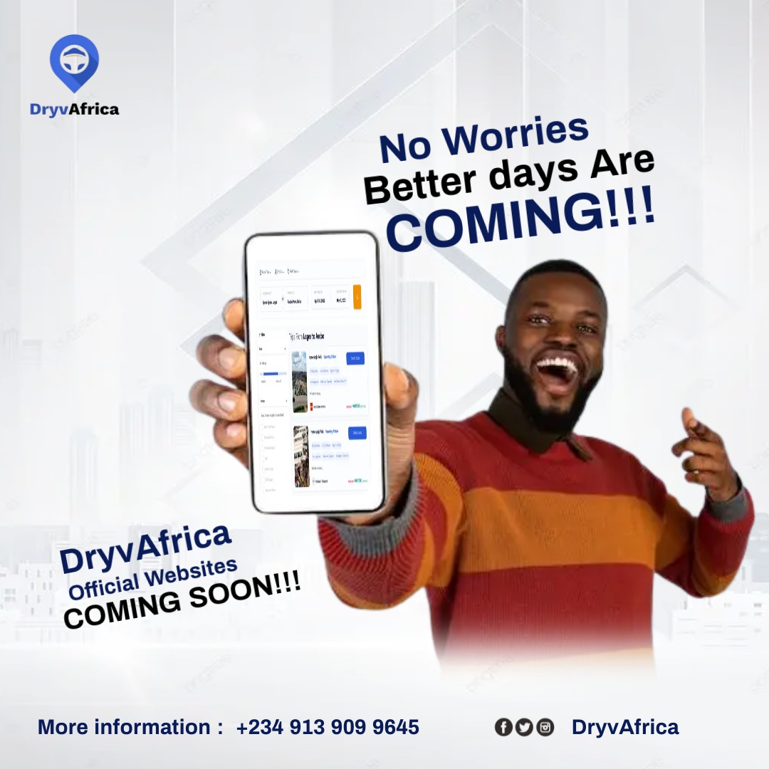 dryvafrica's tweet photo. Exciting News from DryvAfrica!
No worries, better is coming🌟
Happy New Week
Get ready for convenience, sustainability, and exceptional service on the road. 🚌🌍
The journey to a brighter future of travel #BetterIsComing #DryvAfricaLaunch #TravelRevolution #StayTuned https://t.co/zfOWVQQXvj