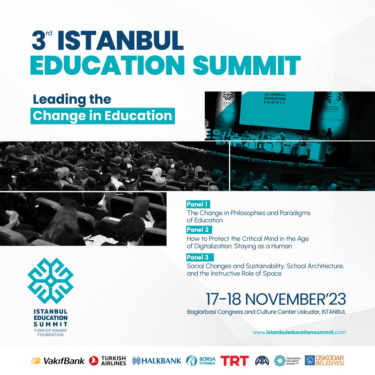 The 3rd #IstanbulEducationSummit is almost here!

This year’s theme “Leading the Change in Education” will be discussed with the participation of international speakers and experienced teachers from different countries.

To be part of the discussion, register for the summit via