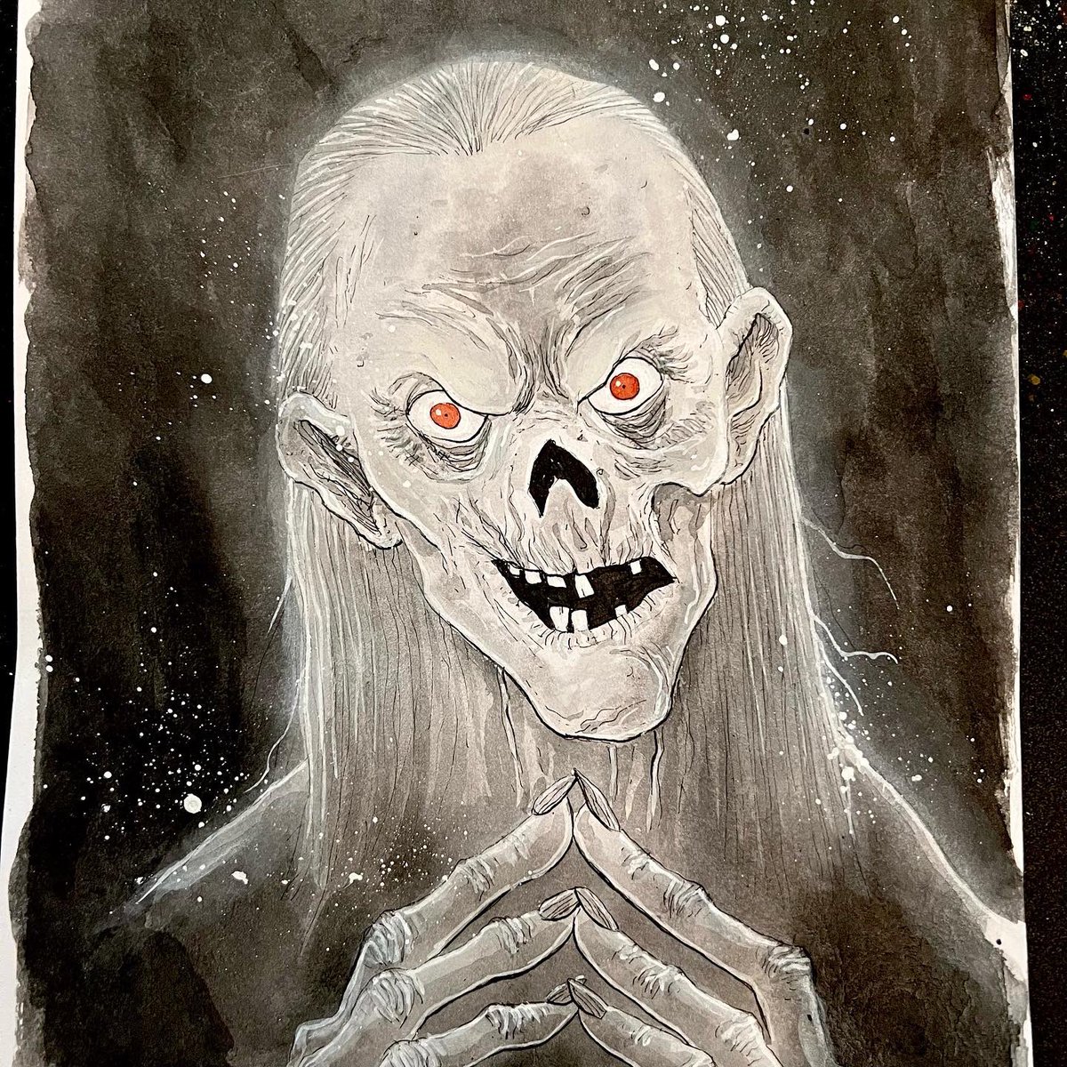 Templesmith's tweet image. Helltober day 23: The Crypt Keepers#

I first encountered this guy in that classic movie,  Demon Knight.  What a film.  #cryptkeeper  #talesfromthecrypt #helltober