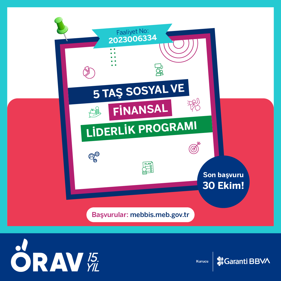 Bütçeni yönetme sırası sende👑
Kurucumuz ve daimi destekçimiz @garantibbva iş birliğinde yürüttüğümüz 5 Taş Sosyal ve Finansal Liderlik eğitimimiz MEBBİS'te!
Tasarruf, harcama bilinci, birikim ve planlama gibi konularda artık lider olmak istiyorsanız bu eğitim tam size göre.