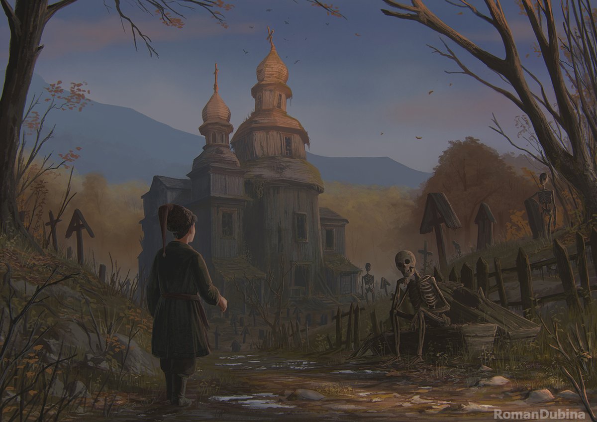 До старої церкви не ходи, бо те місце тепер належить мерцям...💀🍂 #украрт #геловін #гелловін #halloween #fantasy #art